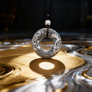 Ethnic - Style Dragon and Phoenix Peace Buckle Pendant Necklace with Six - Syllable Mantra