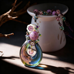Handmade Colorful Glass Pendant Necklace
