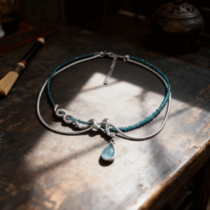 Snake - Design Teal Crystal Necklace