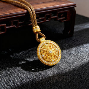 Ancient Craft Eight Treasures Compass Vajra Pestle Necklace