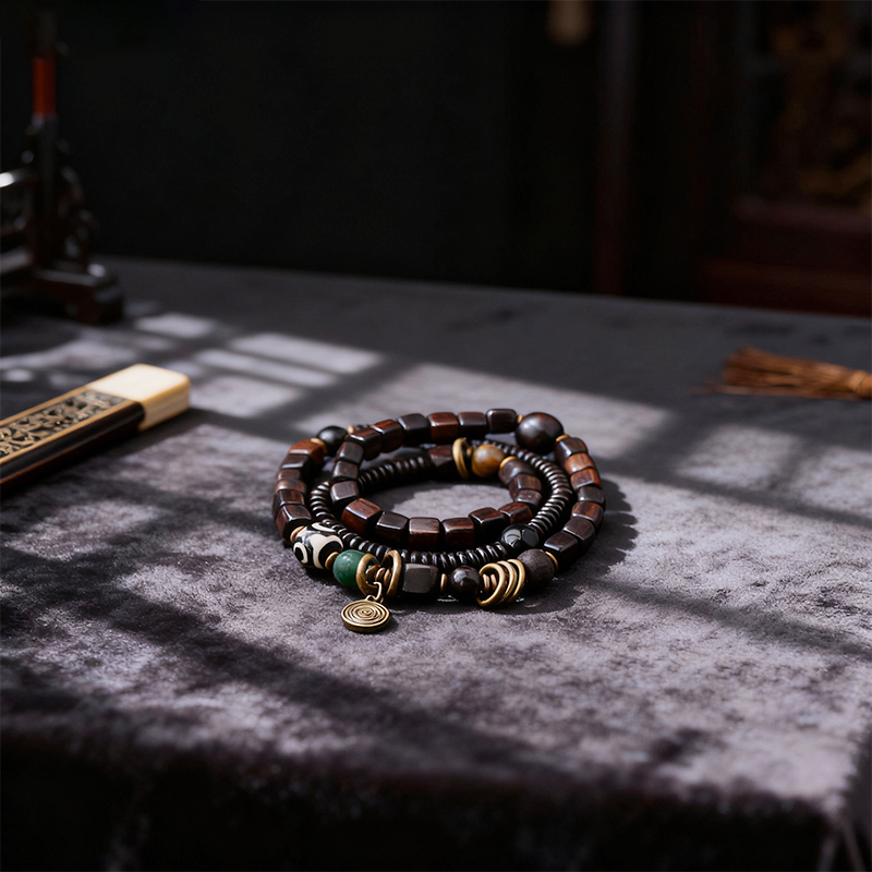 Ebony Beaded Stackable Bracelet