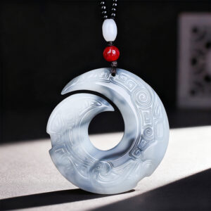 Xinjiang Hetian Jade Smoke Jade Fortune - Turning Pendant Dragon Hook Jade Pendant