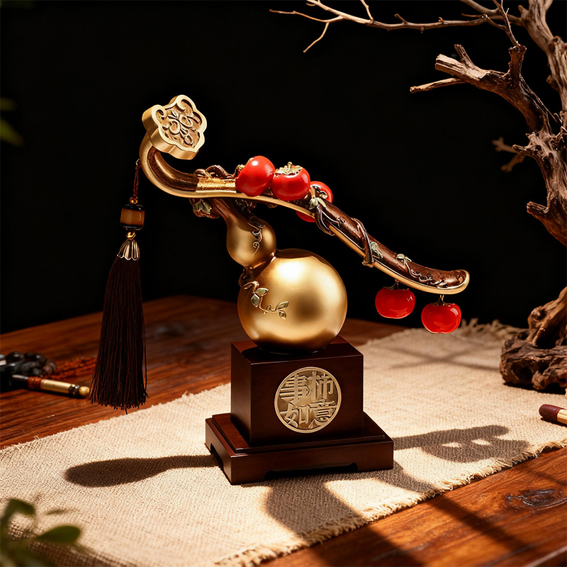 Everything Goes Well Gourd and Persimmon Ornament