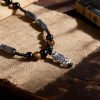 Pixiu Pendant Obsidian & Tiger Eye Stone Choker Necklace