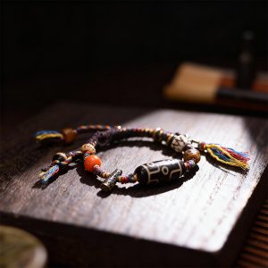 Nine-Eye Dzi Bead Braided Bracelet