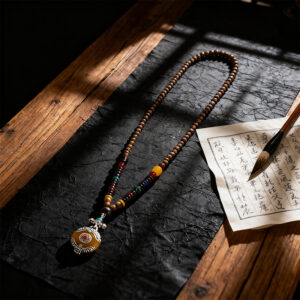 Ethnic - Style Beaded Long Necklace with Zen Retro Pendant