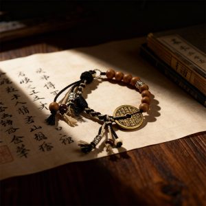 Shan Gui Hua Qian Benming Year Peach Wood Handmade Braided Bracelet - Wrist Circumference 17cm (approximately 6.69 inches