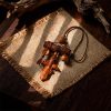 Peach Wood Sword Pendant with Wild Peach Pit & Braided Rope