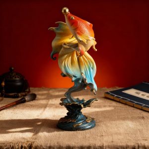 Steaming Prosperity Brass Goldfish Feng Shui Ornament
