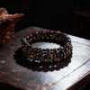 Obsidian & Volcanic Stone Beaded Bracelet