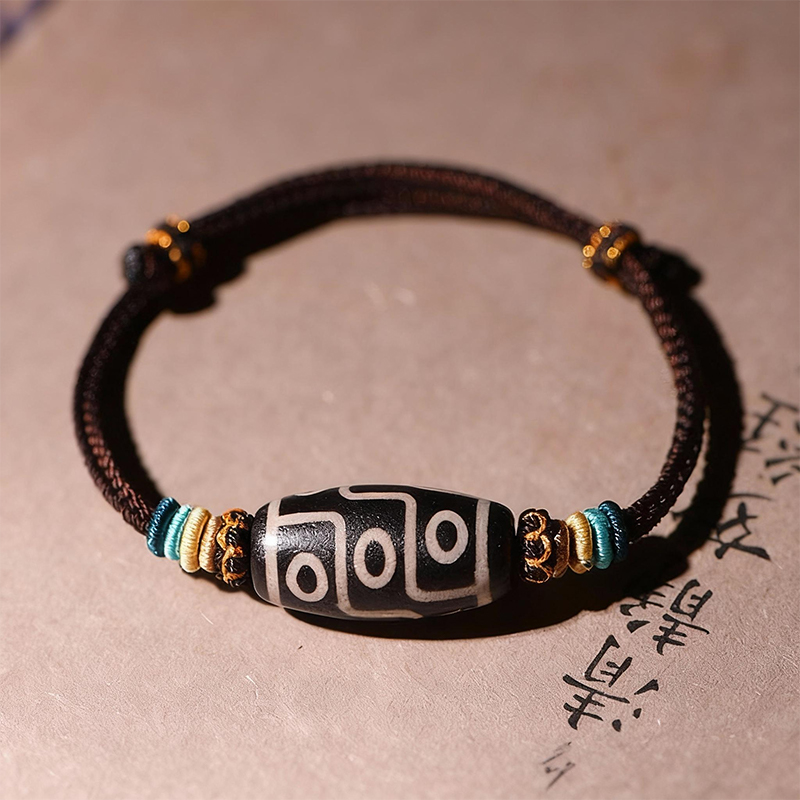 Agate Dzi Bead Braided Bracelet - Image 3