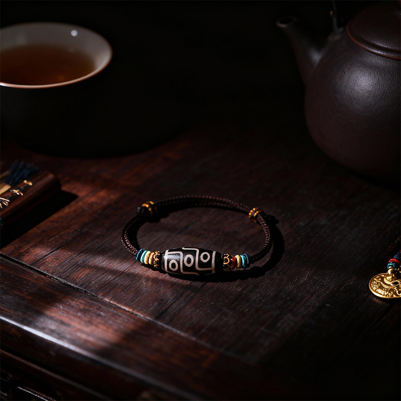 Agate Dzi Bead Braided Bracelet - Image 6