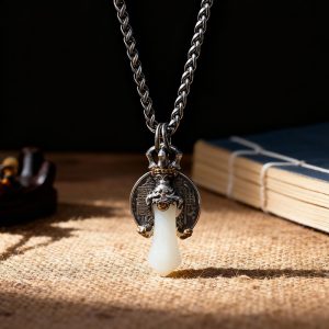Shan Gui Hua Qian Seven-Star Sword Necklace with Silver-Plated Brass Pendant