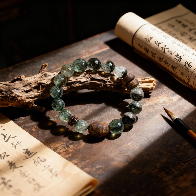 Prosperous Career Green Hair Crystal Bracelet