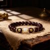 Burgundy Bodhi Bracelet with Golden Accents
