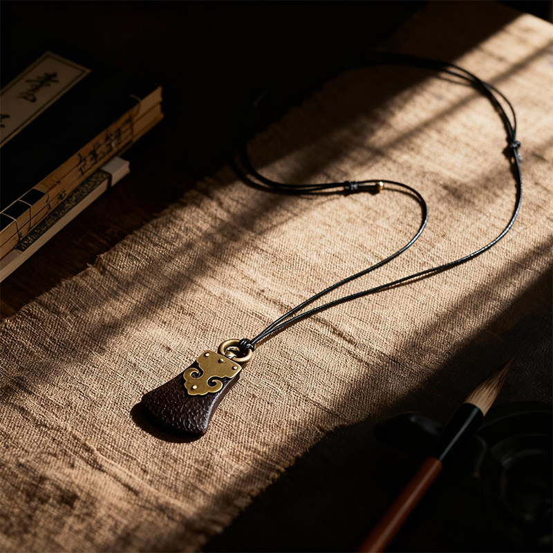 Ebony Handmade Axe-Shaped Pendant - Image 3