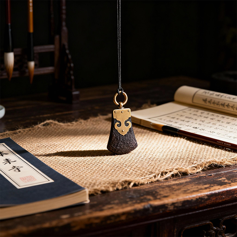 Ebony Handmade Axe-Shaped Pendant