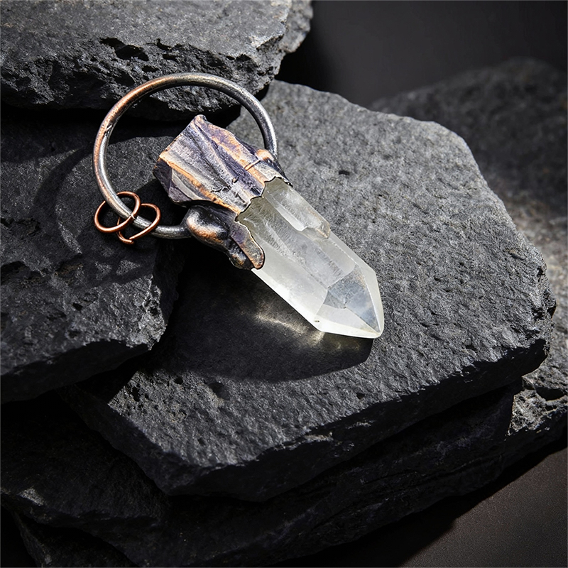 Natural Crystal Point Raw Stone Pendant - Image 4