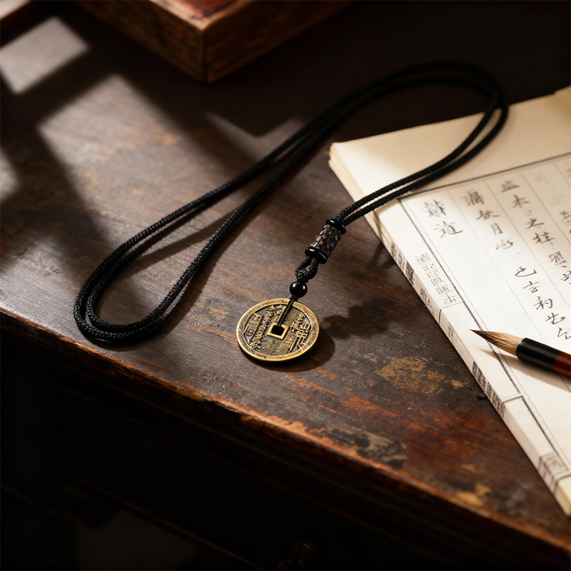 Antique Mountain Ghost Coin Pendant - Image 5