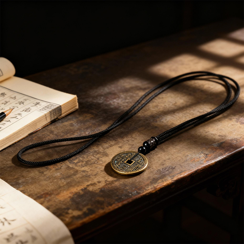 Antique Mountain Ghost Coin Pendant - Image 3