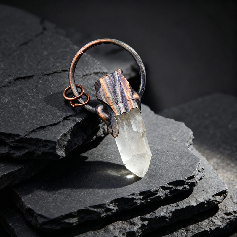 Natural Crystal Point Raw Stone Pendant