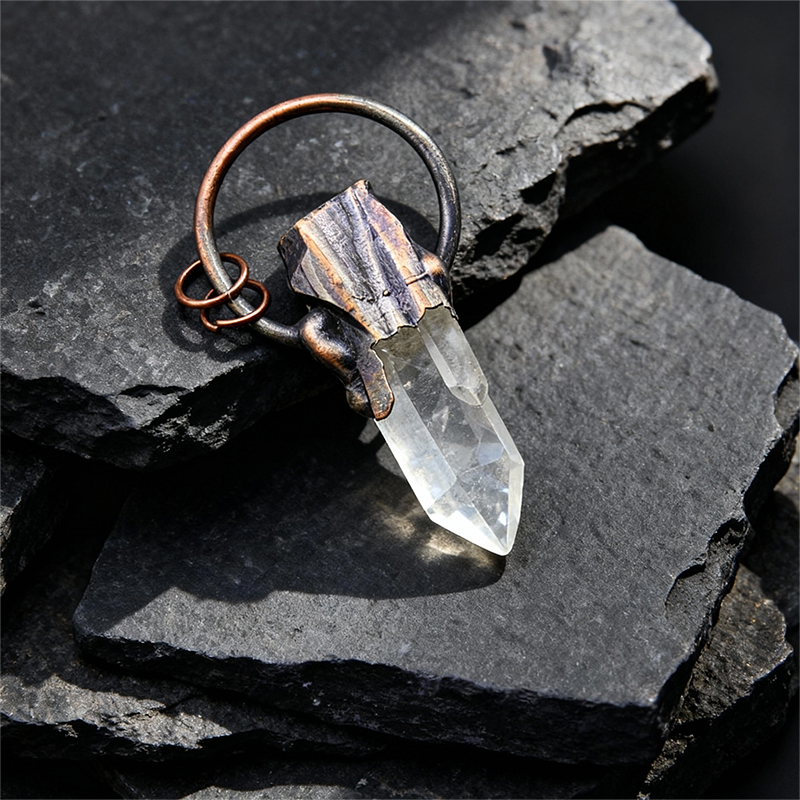 Natural Crystal Point Raw Stone Pendant - Image 5