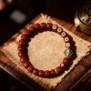 Hand-Embedded Cinnabar-Offering Moon and Star Bodhi Bracelet