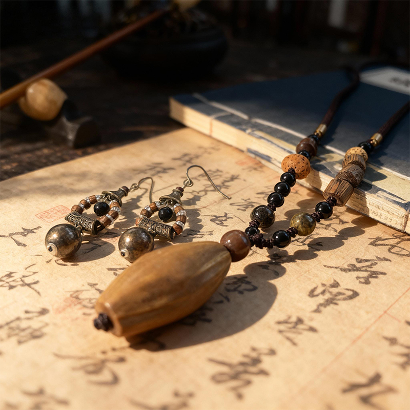 Handmade Wooden Accessories Set - Image 3