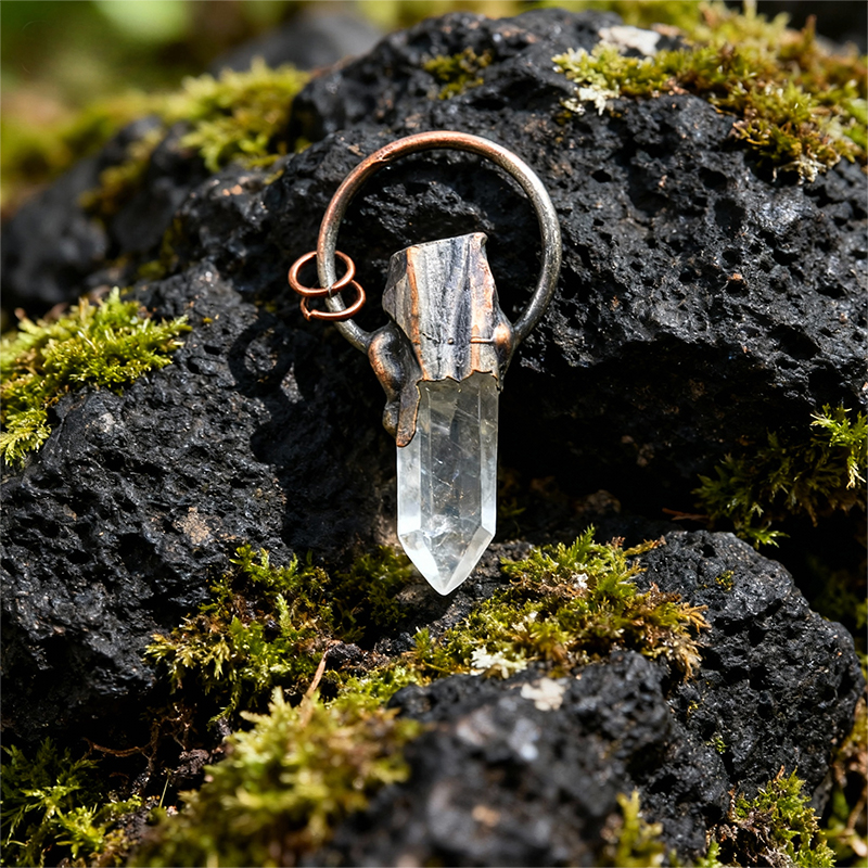 Natural Crystal Point Raw Stone Pendant - Image 3