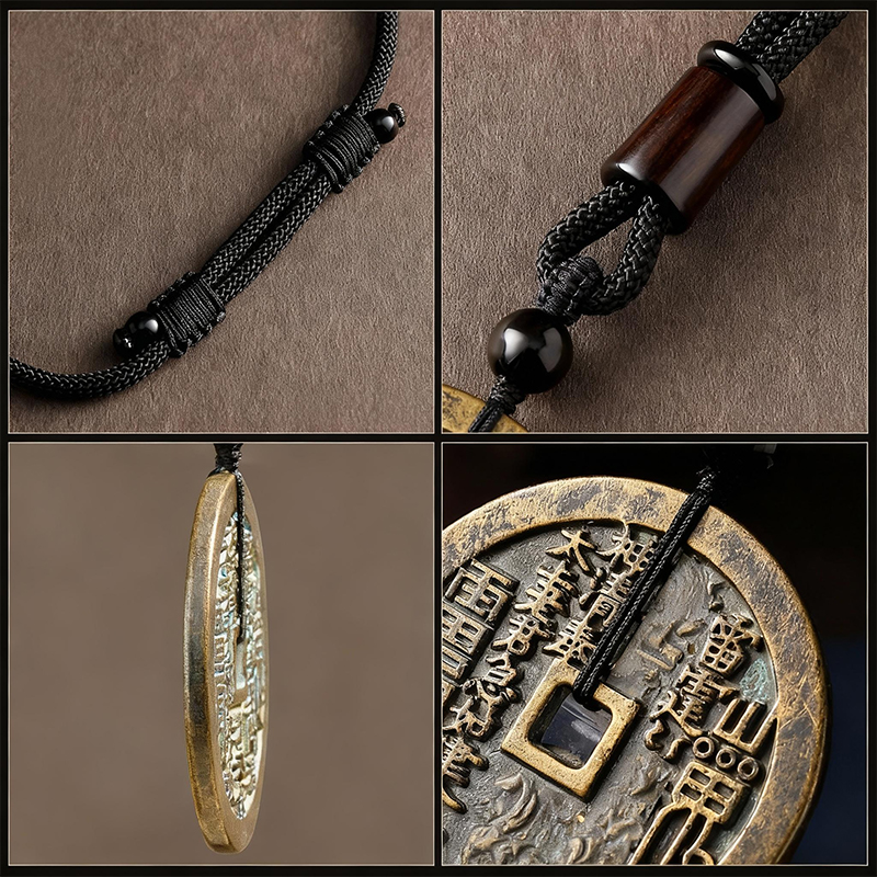 Antique Mountain Ghost Coin Pendant - Image 7