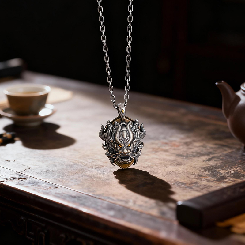 Dragon Shield Pendant Necklace - Image 3