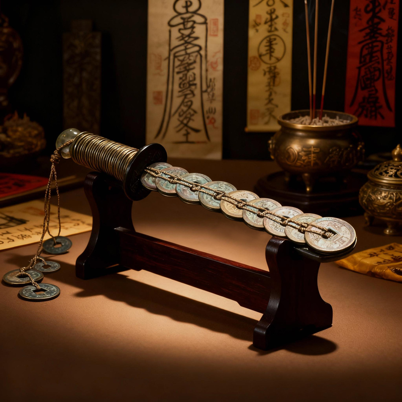 Approx 60-Copper-Coin Short Ancient Sword