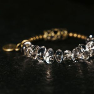 Clear Quartz Beaded Bracelet - Hand circumference 6.2inch-6.4inch