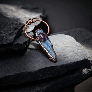 Irregular Kyanite Electroplated Bronze Necklace