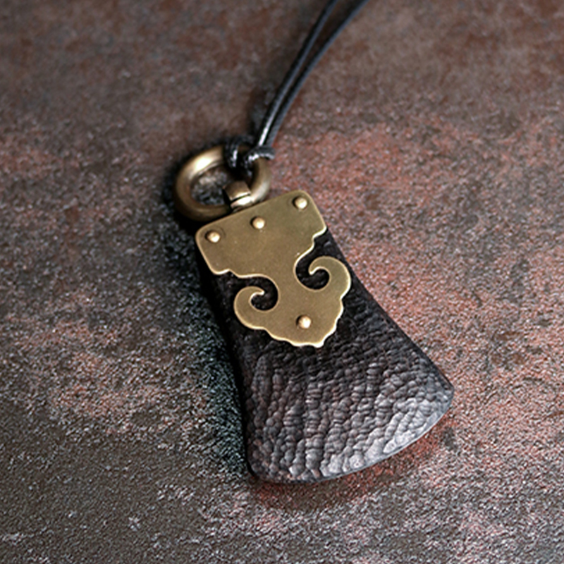 Ebony Handmade Axe-Shaped Pendant - Image 4