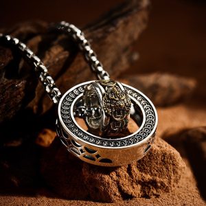 Double - Ring Pixiu Men's Necklace